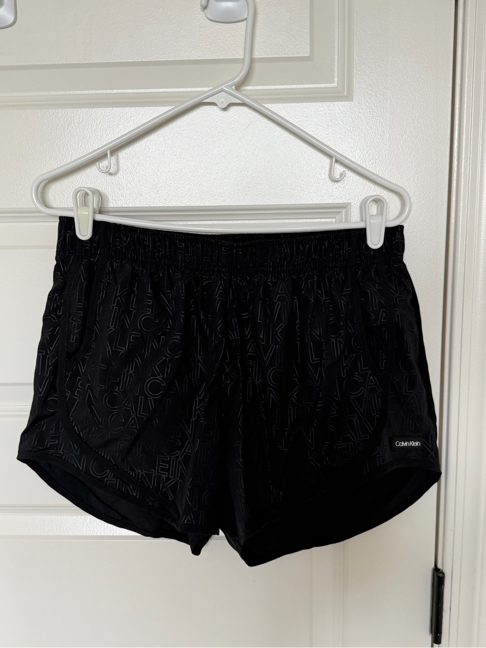 Calvin Klein Black Logo-Print Athletic Shorts